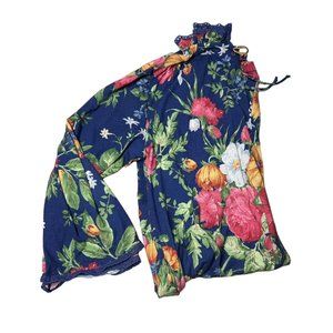 VTG 60s/70s Miss Elaine House Coat Robe Floral Snaps Union Tag Large